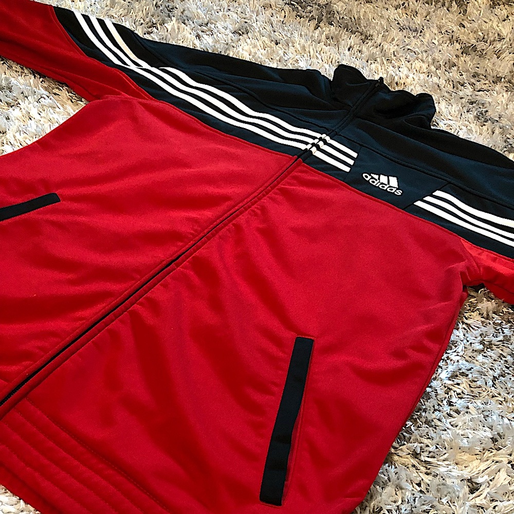 Men’s Adidas Track Jacket Rare - Black Red White